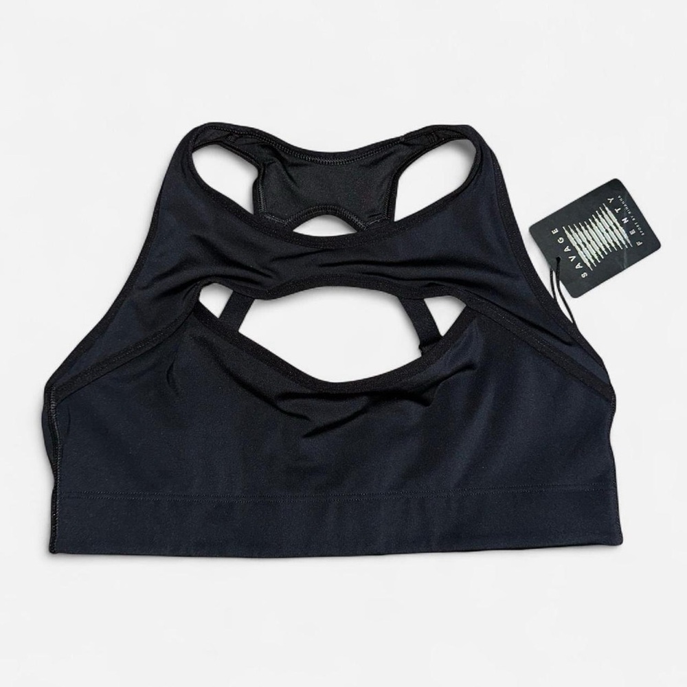 SAVAGE X FENTY Rihanna Hotline Medium Impact Cutout Sports Bra Black